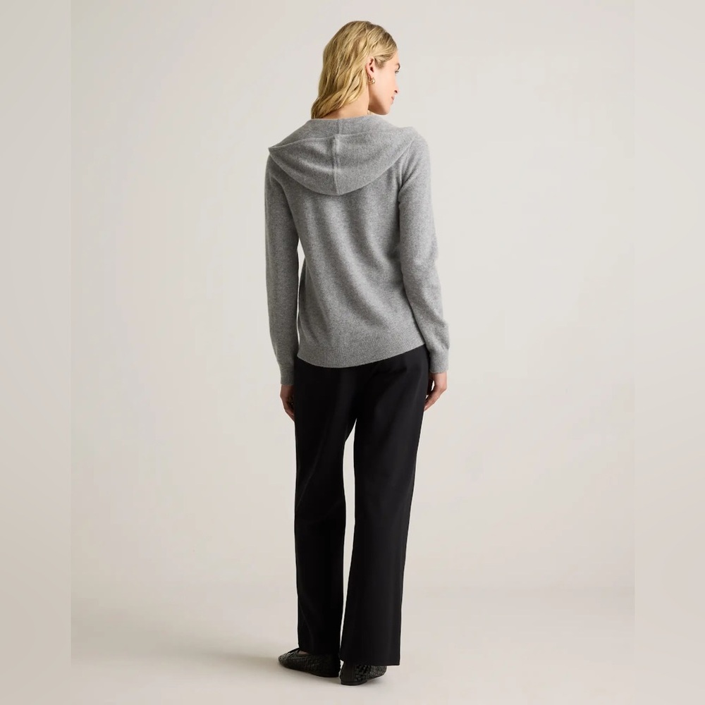 NWT Quince Mongolian Cashmere Full-Zip Hoodie Heather Gray Small & Medium Casual - Picture 2 of 14